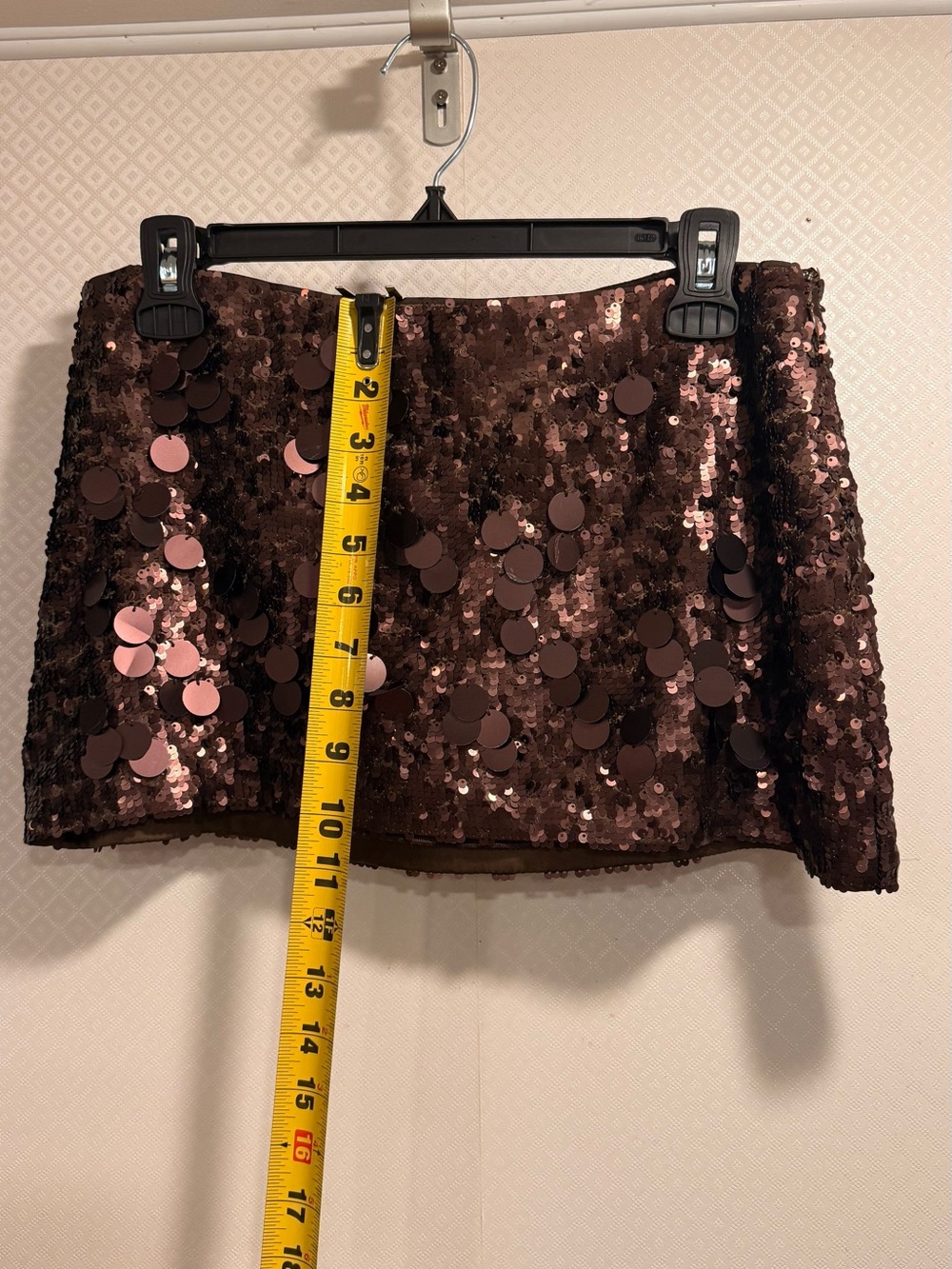 Anthro Sequin Mini Skirt in Dusty Rose - Picture 12 of 16